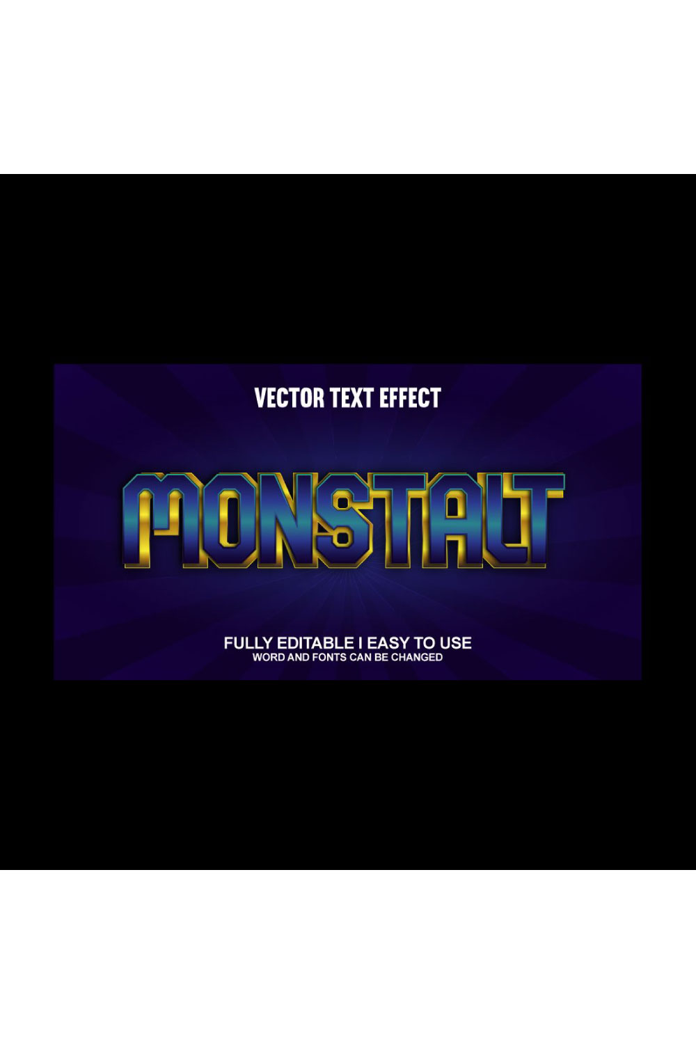 Fully Editable Vector 3D Text Effect pinterest preview image.