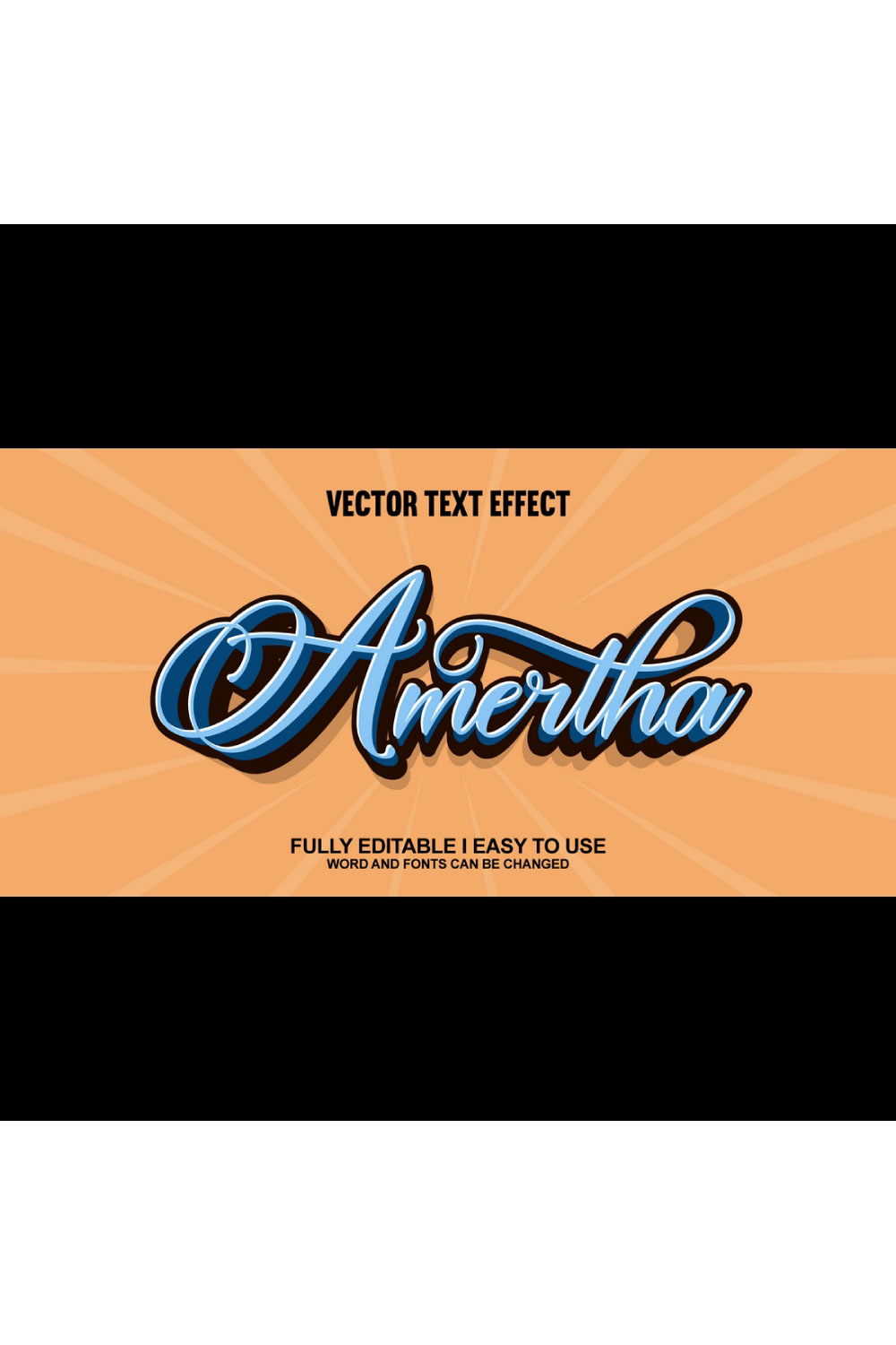 Fully Editable Vector Text Effect pinterest preview image.