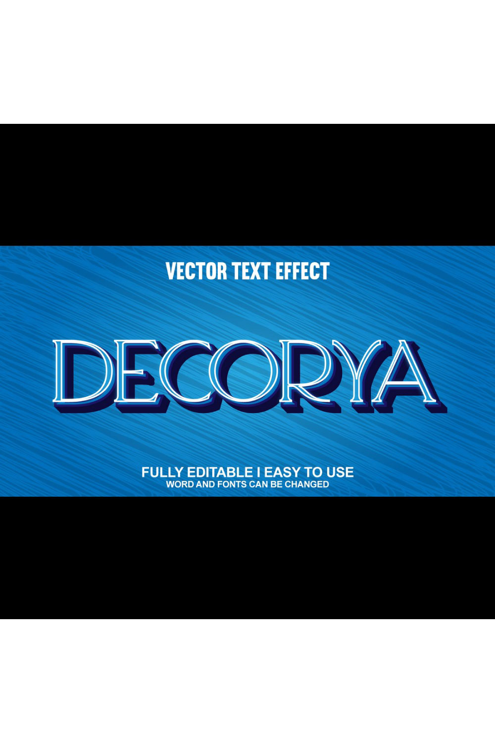 Fully Editable Vector 3D Text Effect pinterest preview image.