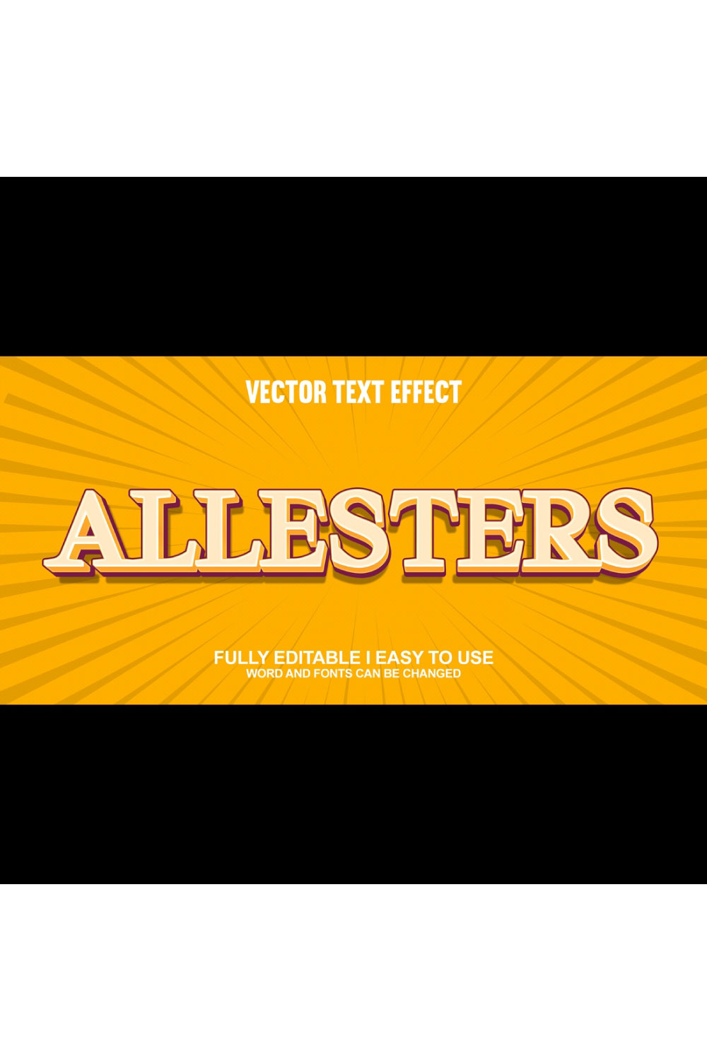 Fully Editable Vector Text Effect pinterest preview image.