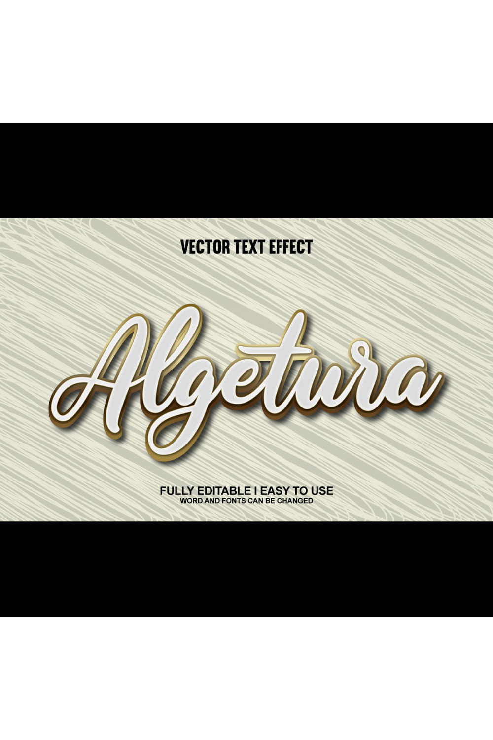 Fully Editable Vector Text Effect pinterest preview image.