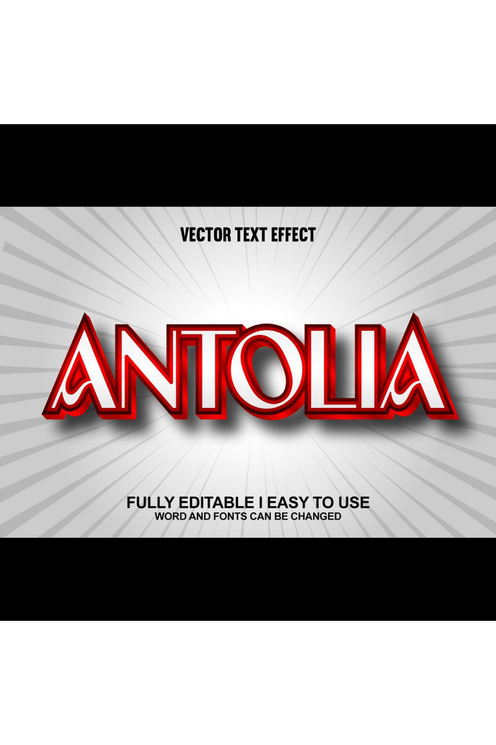 Fully Editable Vector Text Effect pinterest preview image.