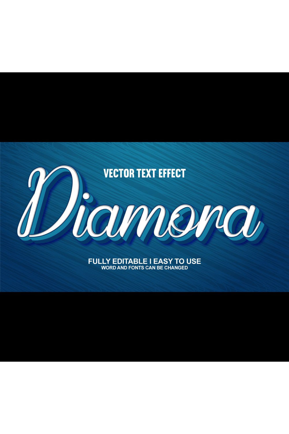 Fully Editable Vector 3D Text Effect pinterest preview image.