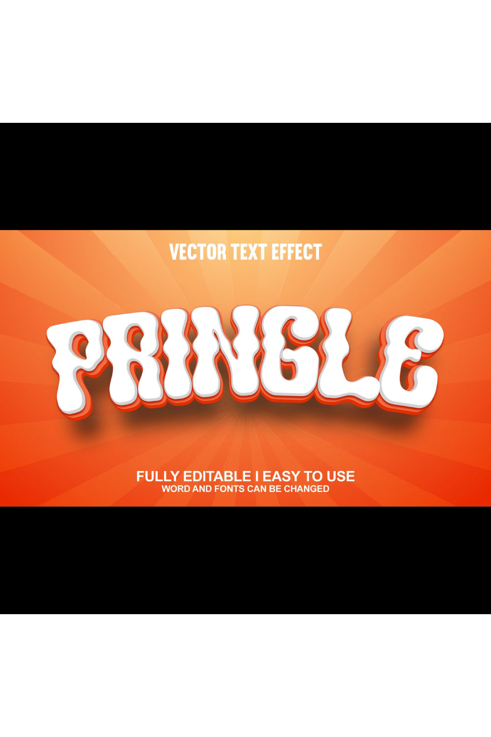 Fully Editable Vector 3D Text Effect pinterest preview image.