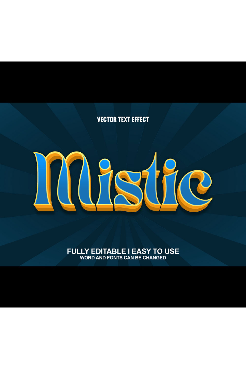 Fully Editable Vector 3D Text Effect pinterest preview image.