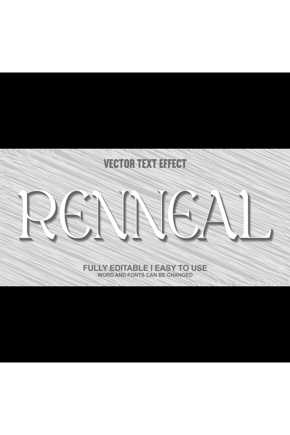 Fully Editable Vector 3D Text Effect pinterest preview image.