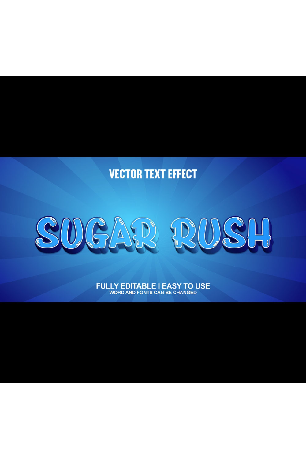 Fully Editable Vector 3D Text Effect pinterest preview image.