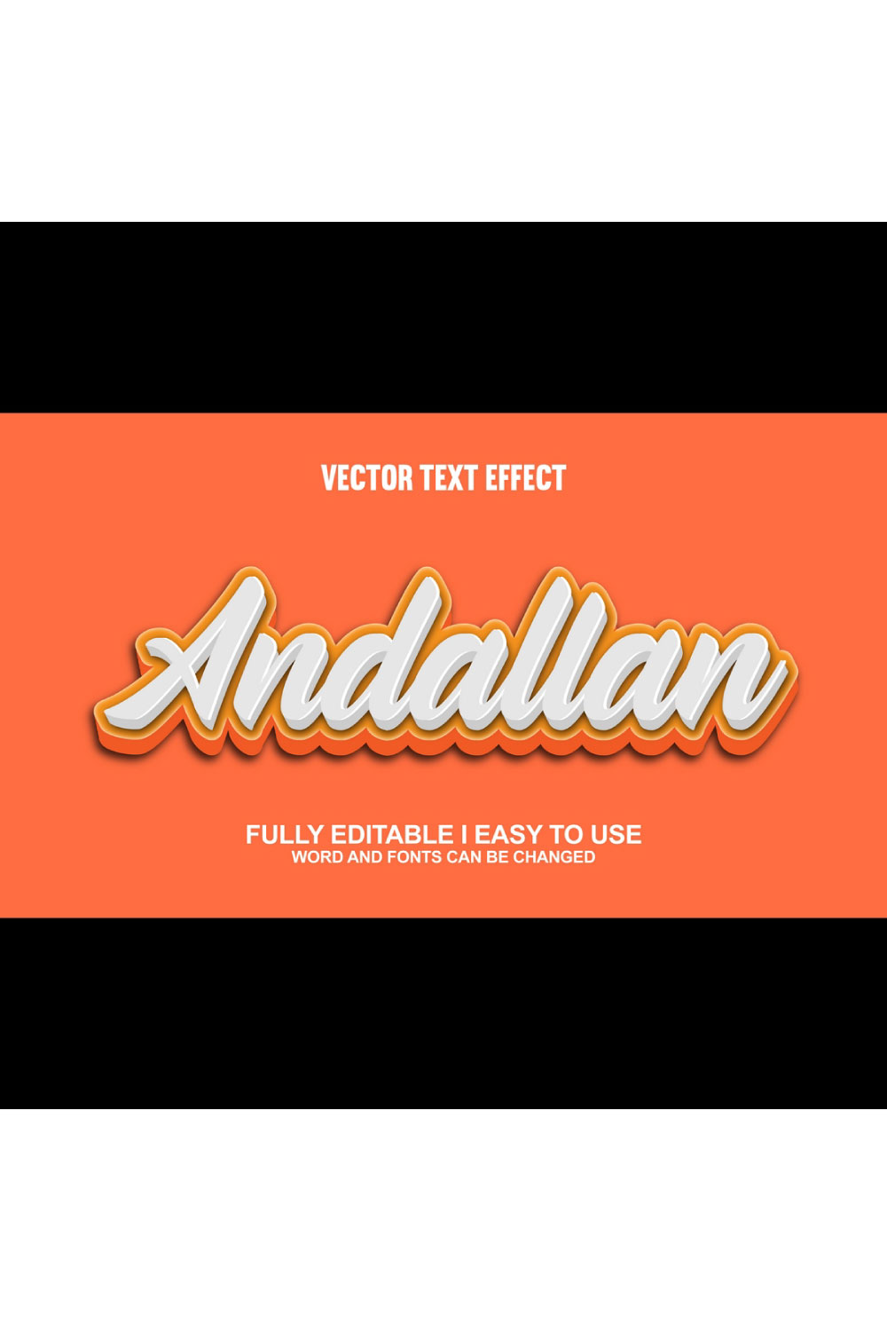 Fully Editable Vector Text Effect pinterest preview image.