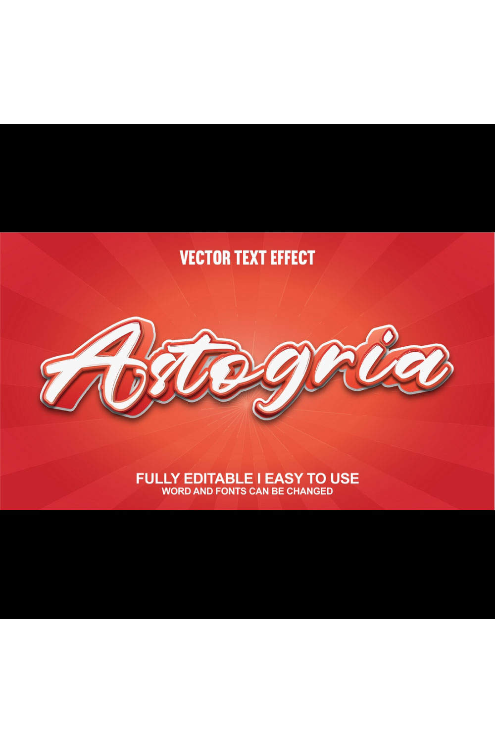 Fully Editable Vector Text Effect pinterest preview image.