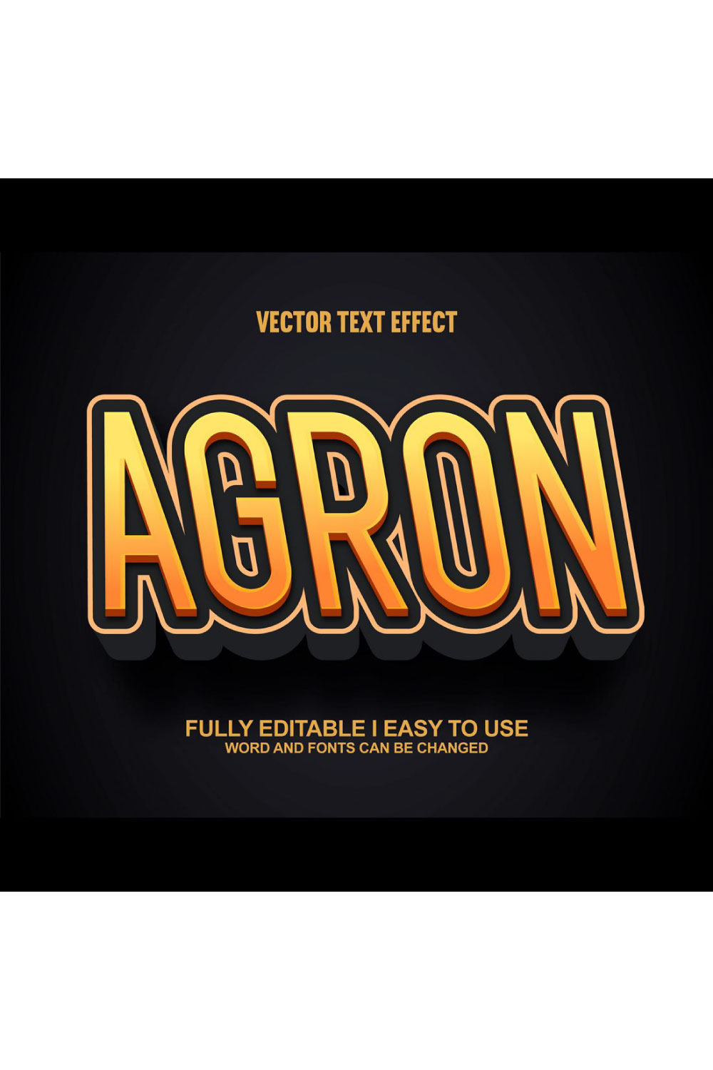 Agron Vector Editable Text Effect pinterest preview image.