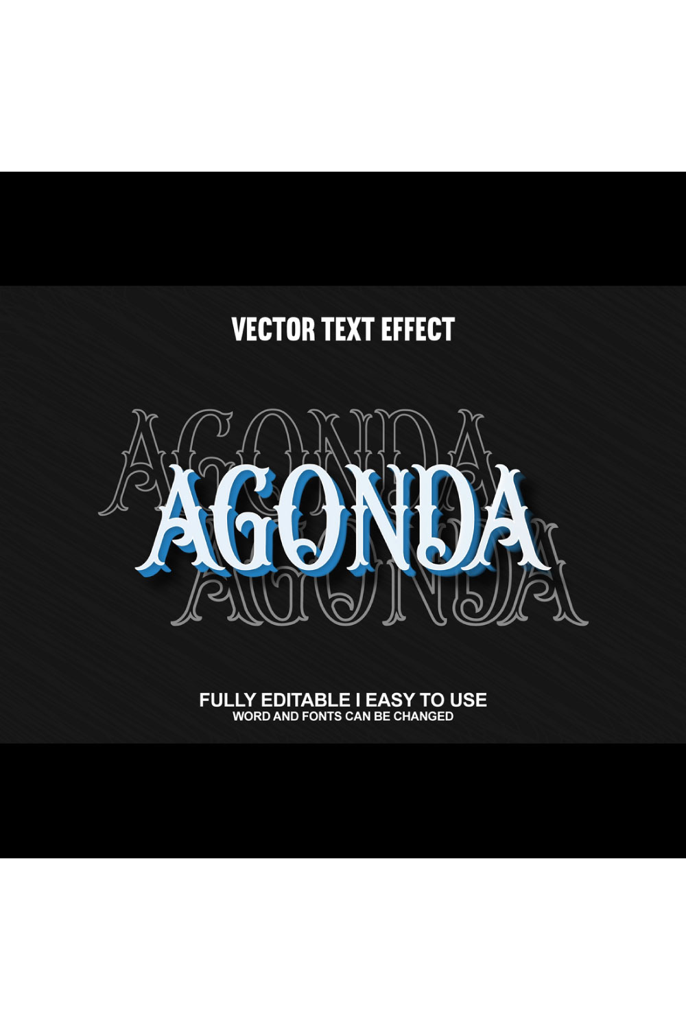 Agonda Vector Editable Text Effect pinterest preview image.