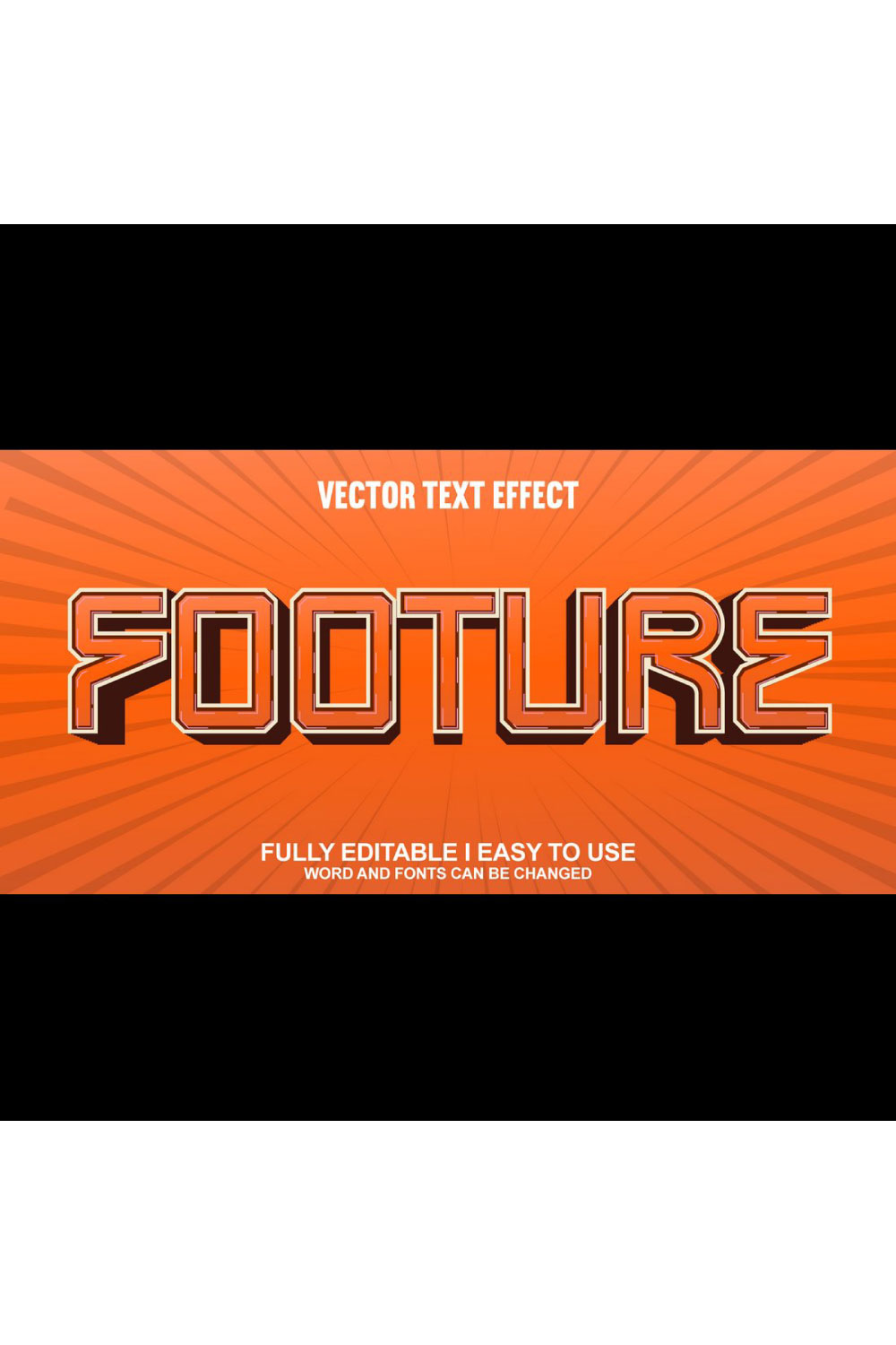 Fully Editable Vector 3D Text Effect pinterest preview image.