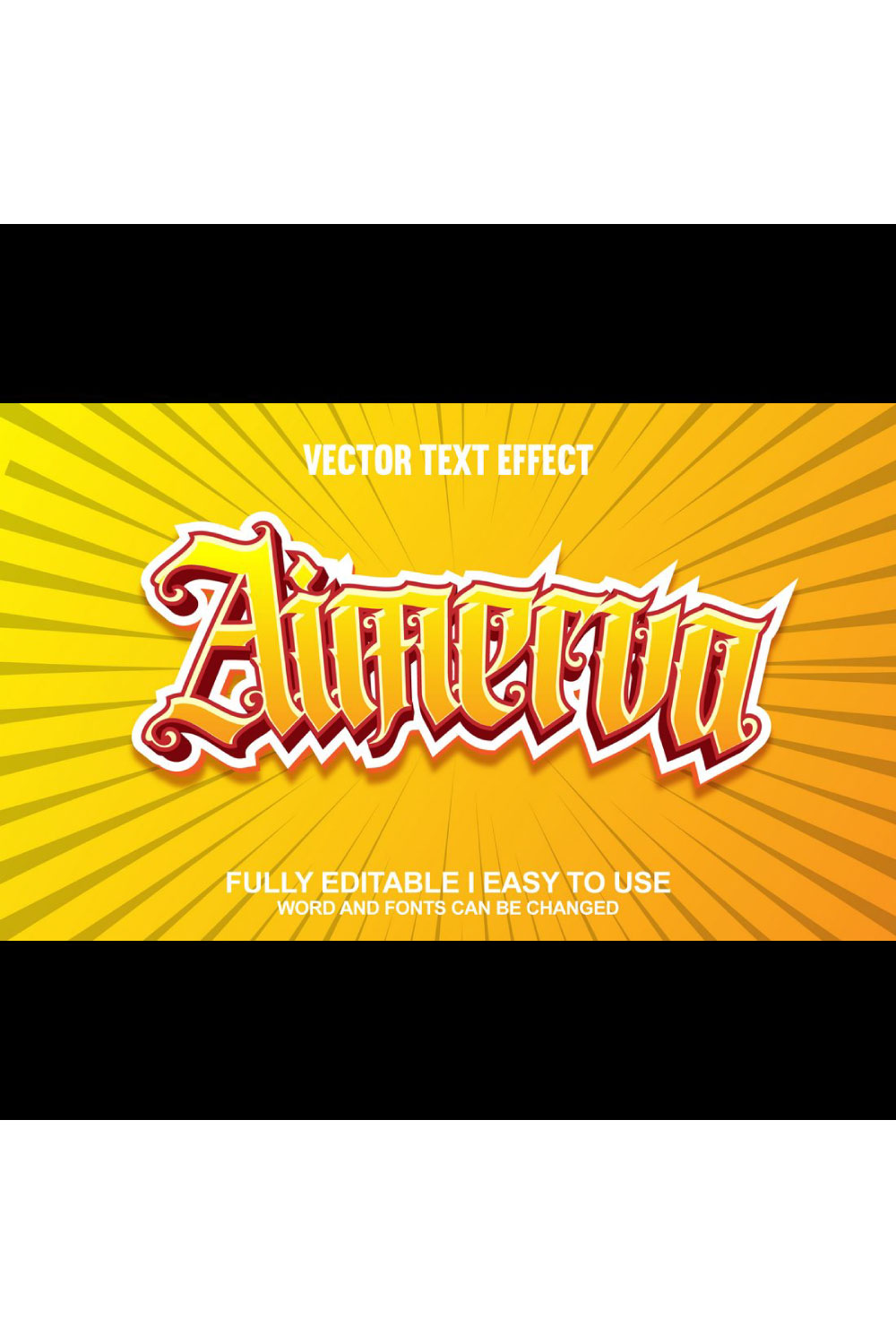 Aimerva Vector Editable Text Effect pinterest preview image.