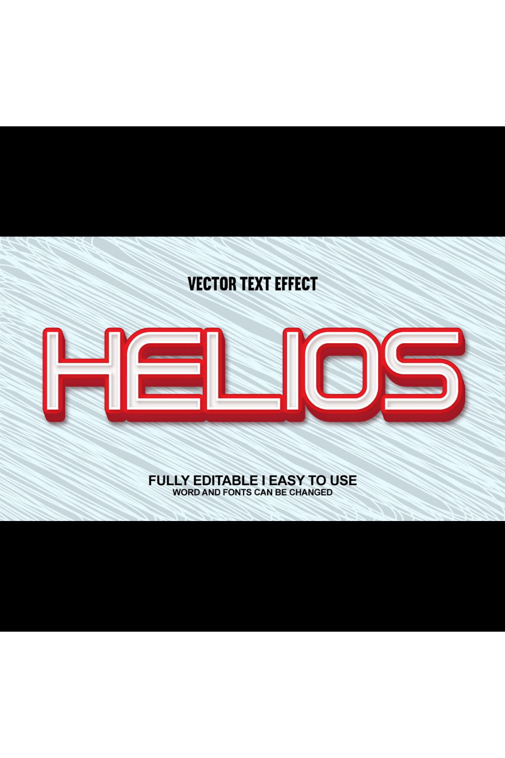 Fully Editable Vector 3D Text Effect pinterest preview image.