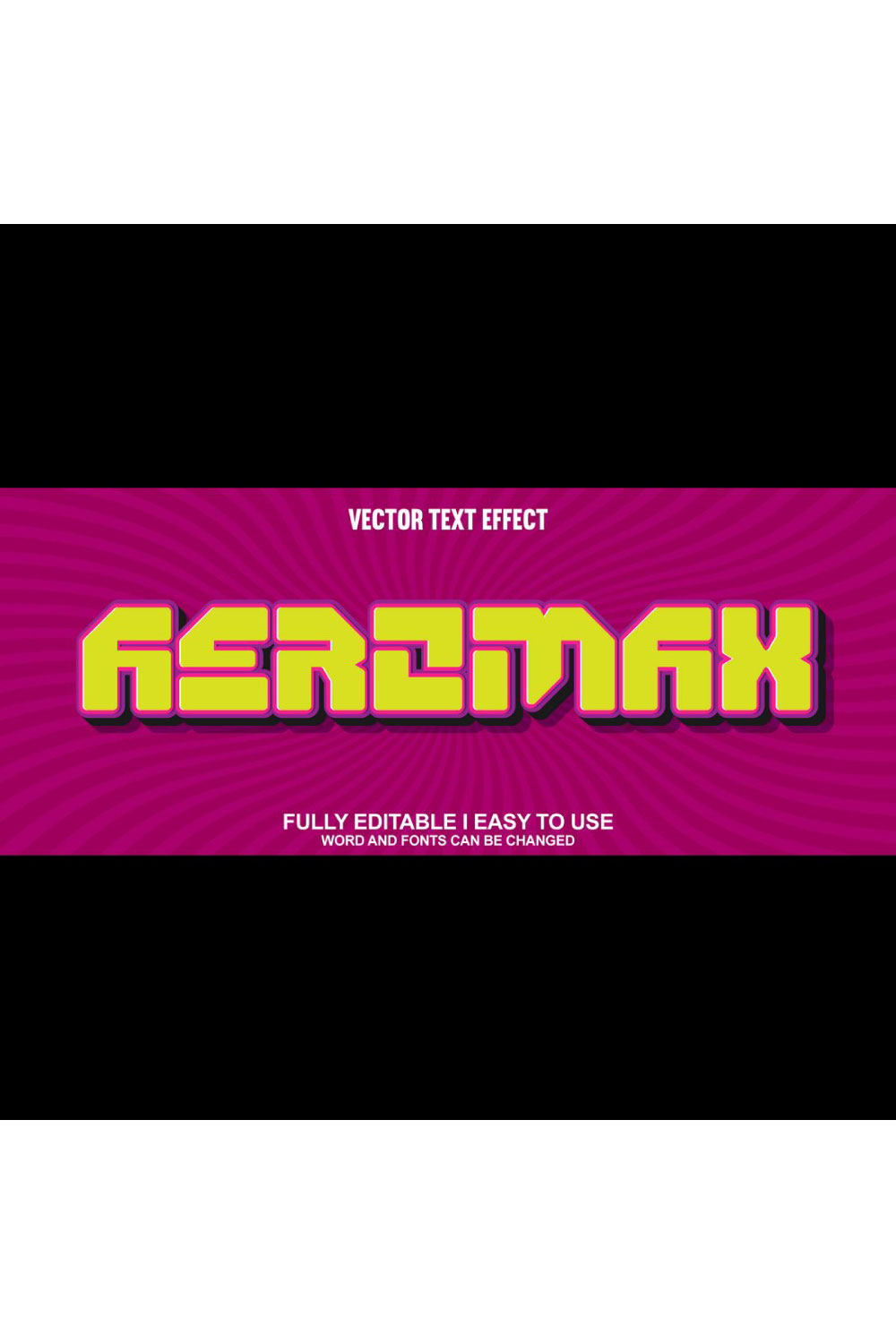 Aeromax Vector Editable Text Effect pinterest preview image.