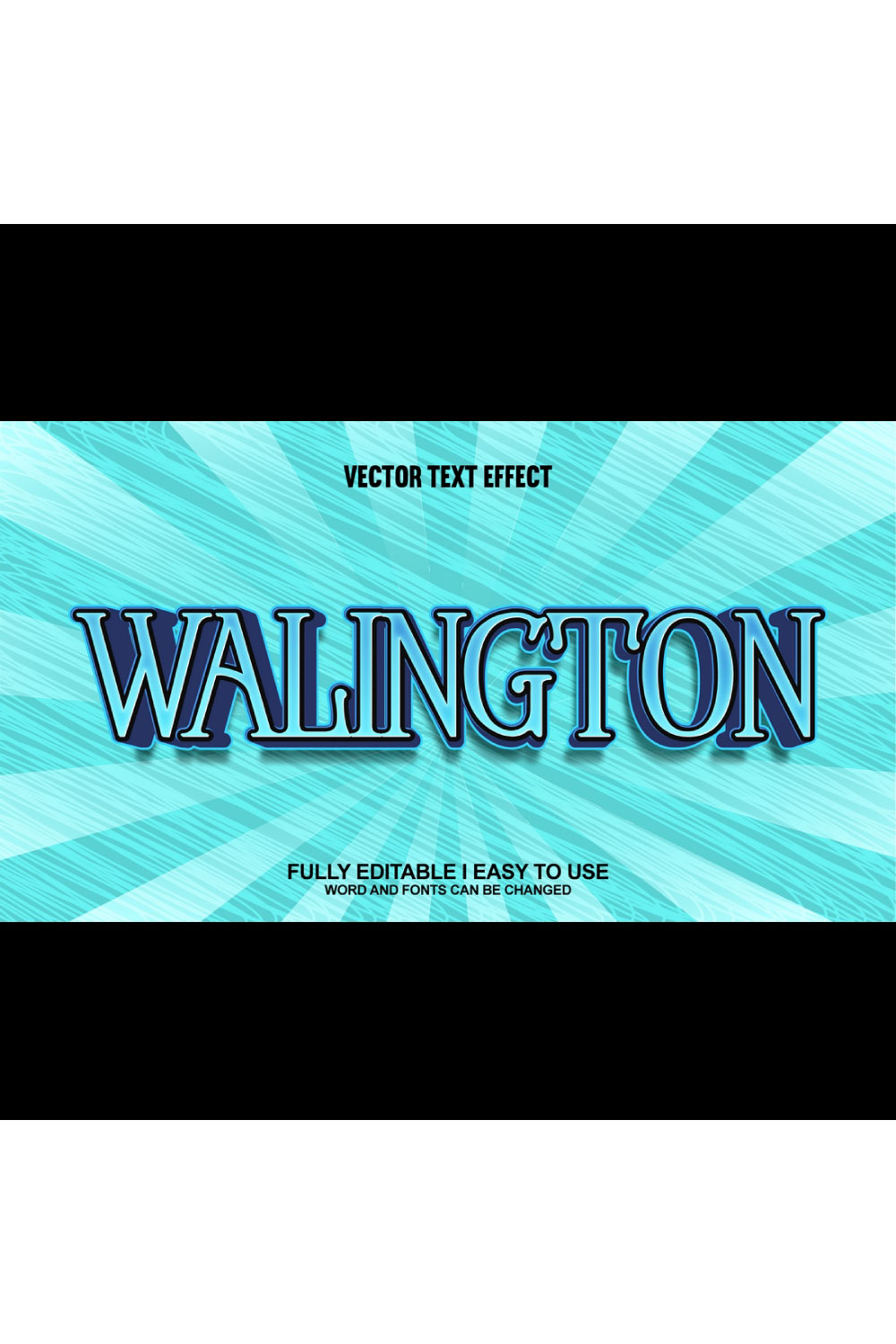 Fully Editable Vector 3D Text Effect pinterest preview image.