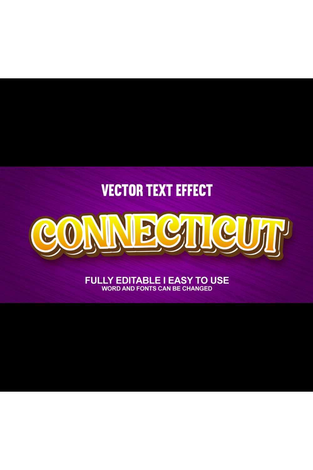 Fully Editable Vector 3D Text Effect pinterest preview image.