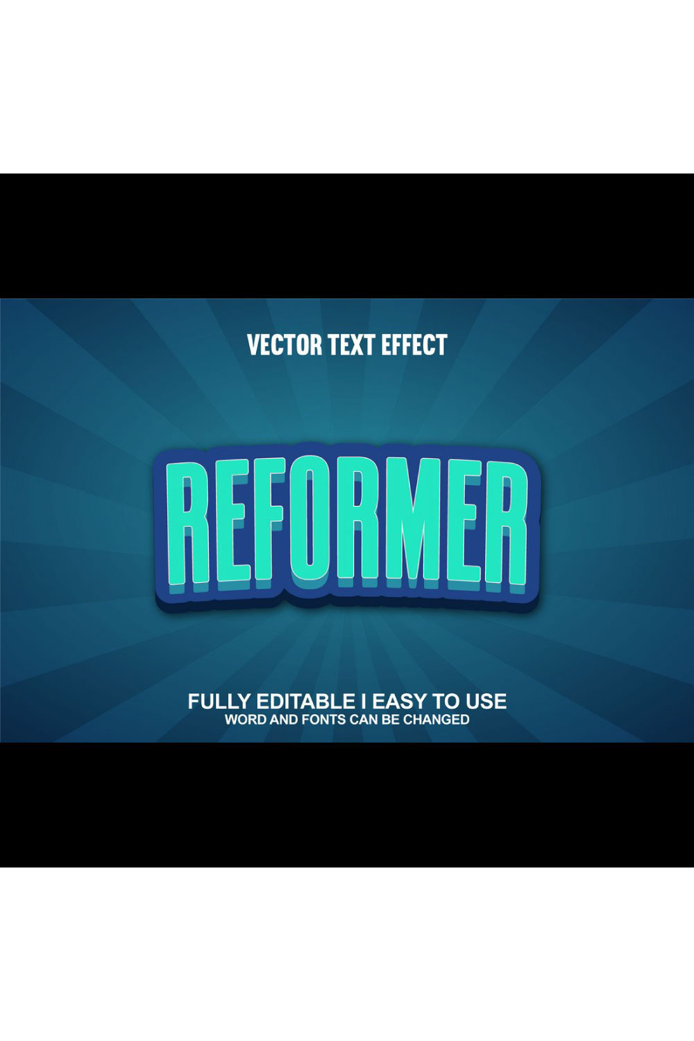 Fully Editable Vector 3D Text Effect pinterest preview image.