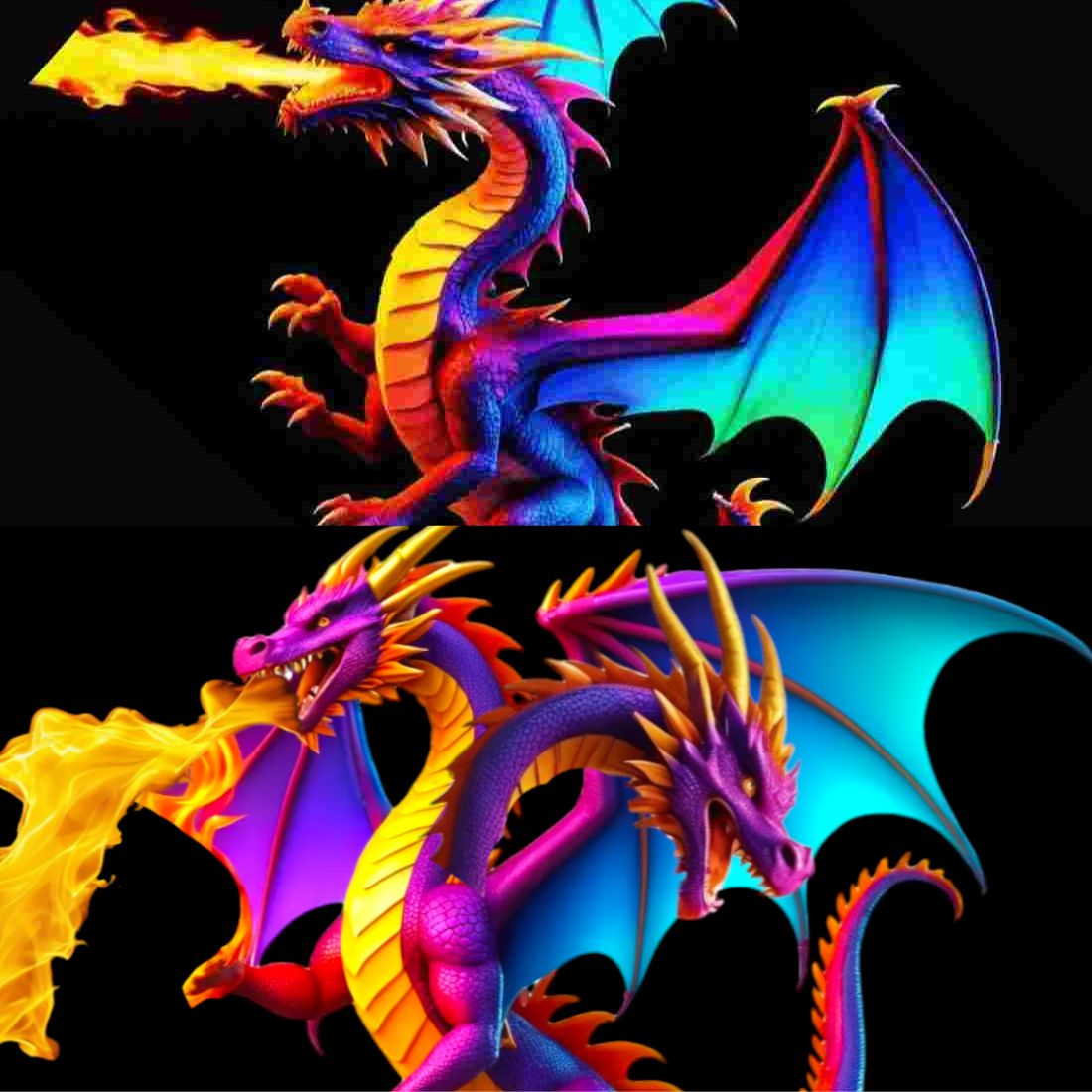 5 colorful dragon logo bundle preview image.