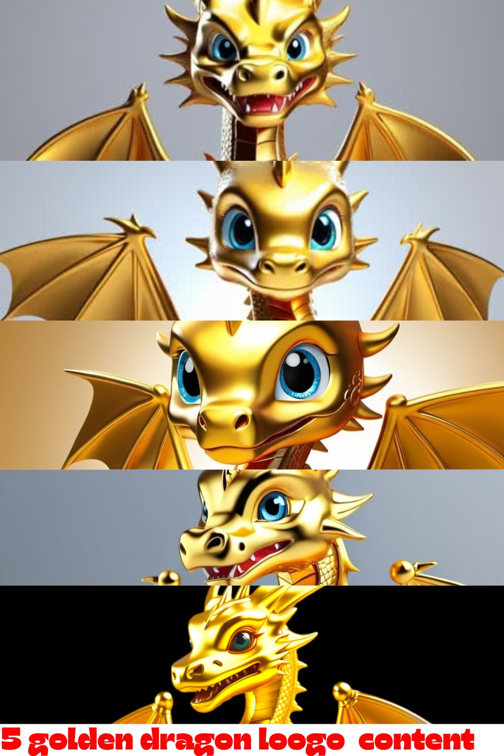 5 Golden dragon logo content pinterest preview image.