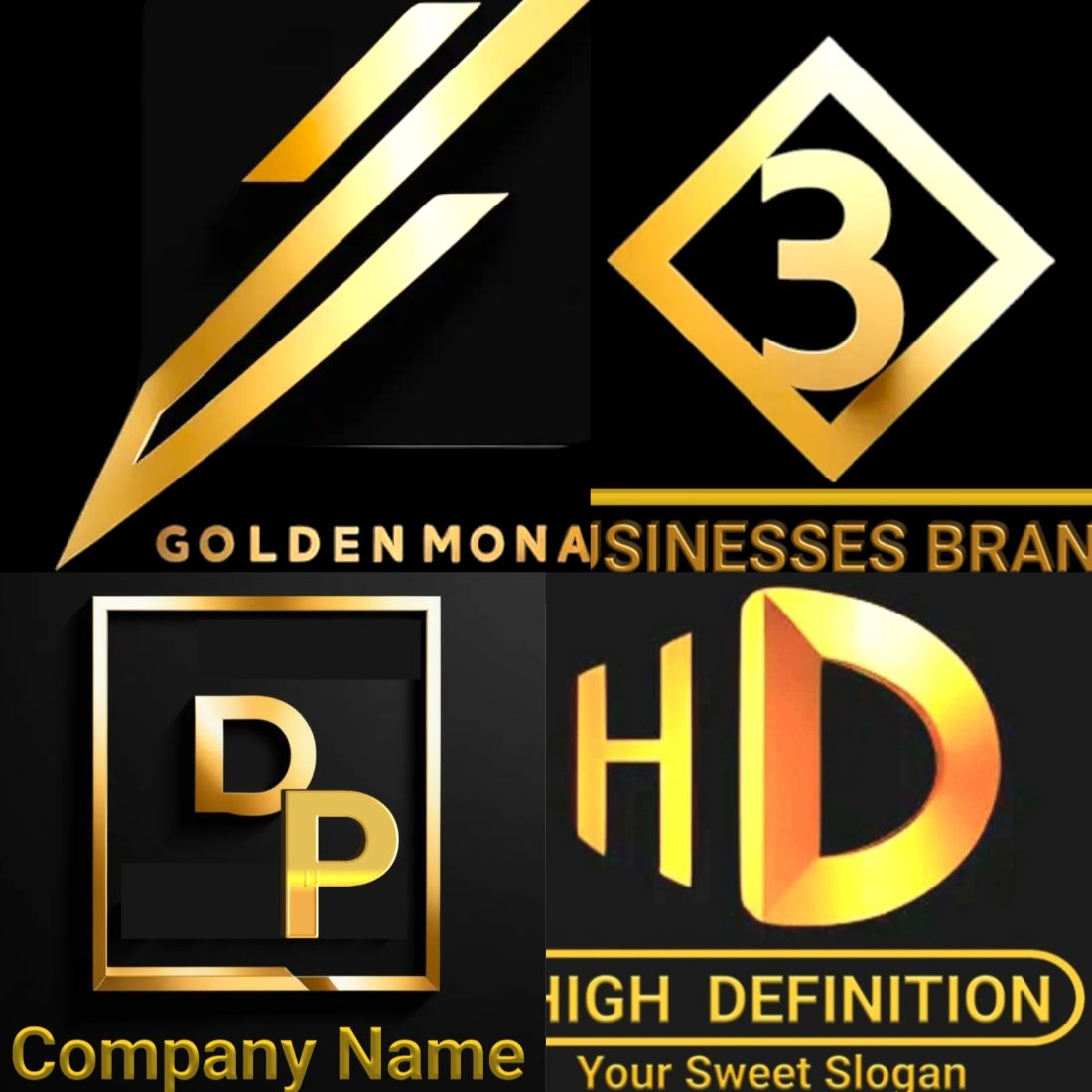 4 Business Icon logo bundle preview image.