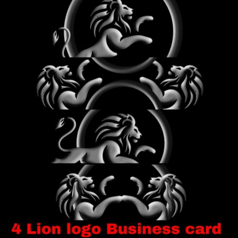 4 Lion Logo Business card cover image.