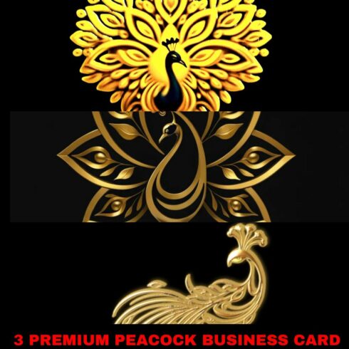 3 PREMIUM PEACOCK BUSINESS CARD BUNDLE cover image.