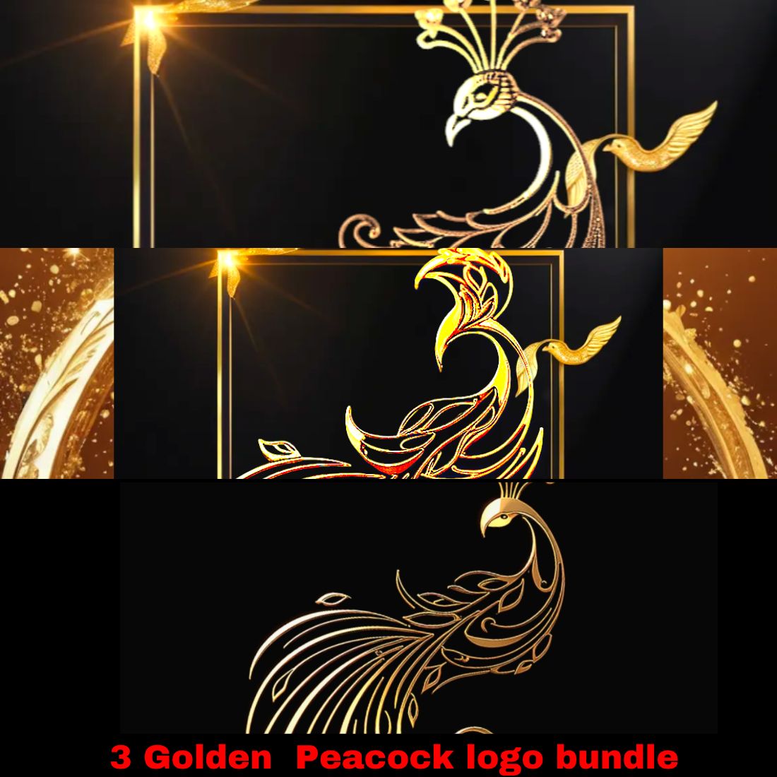 3 Golden Peacock logo bundle cover image.