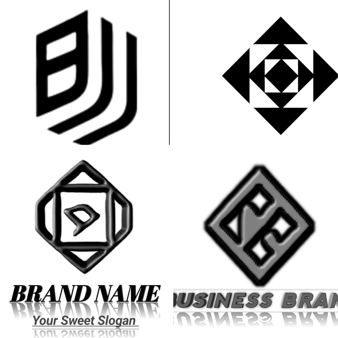 4 Abstract Business Logo Bundle preview image.