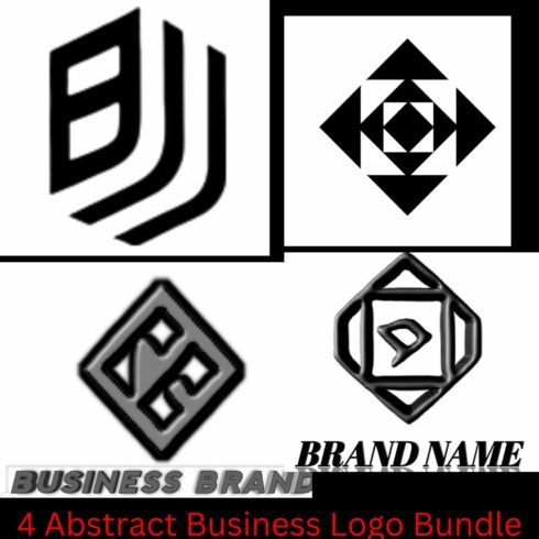 4 Abstract Business Logo Bundle cover image.