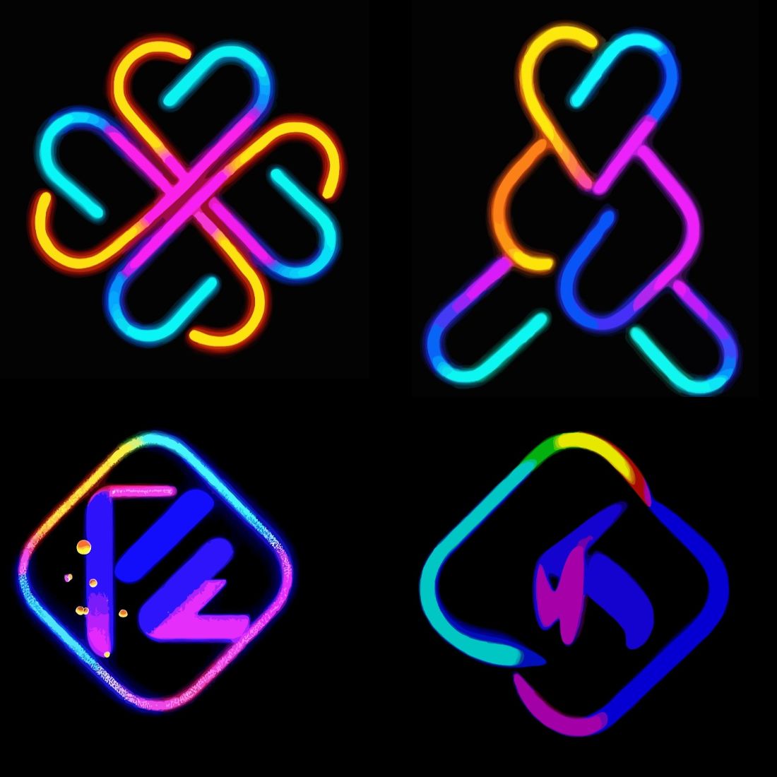 5 Neon Icon Business Logo Bundle preview image.