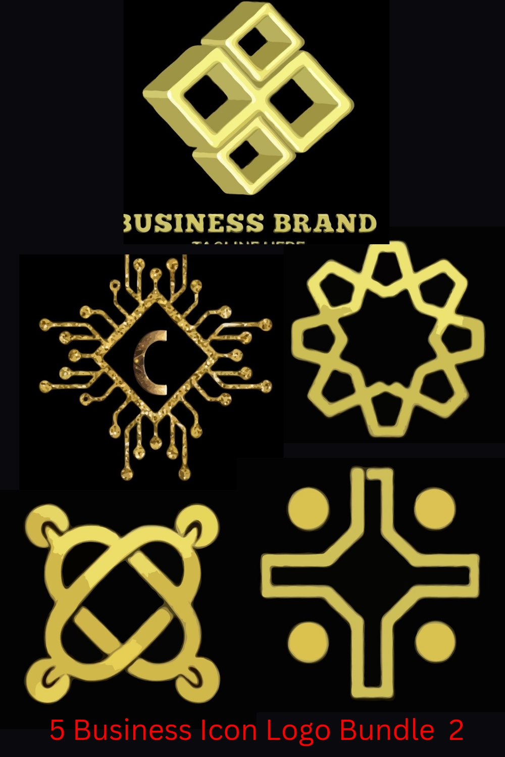 5 Business Icon Logo Bundle [5] pinterest preview image.