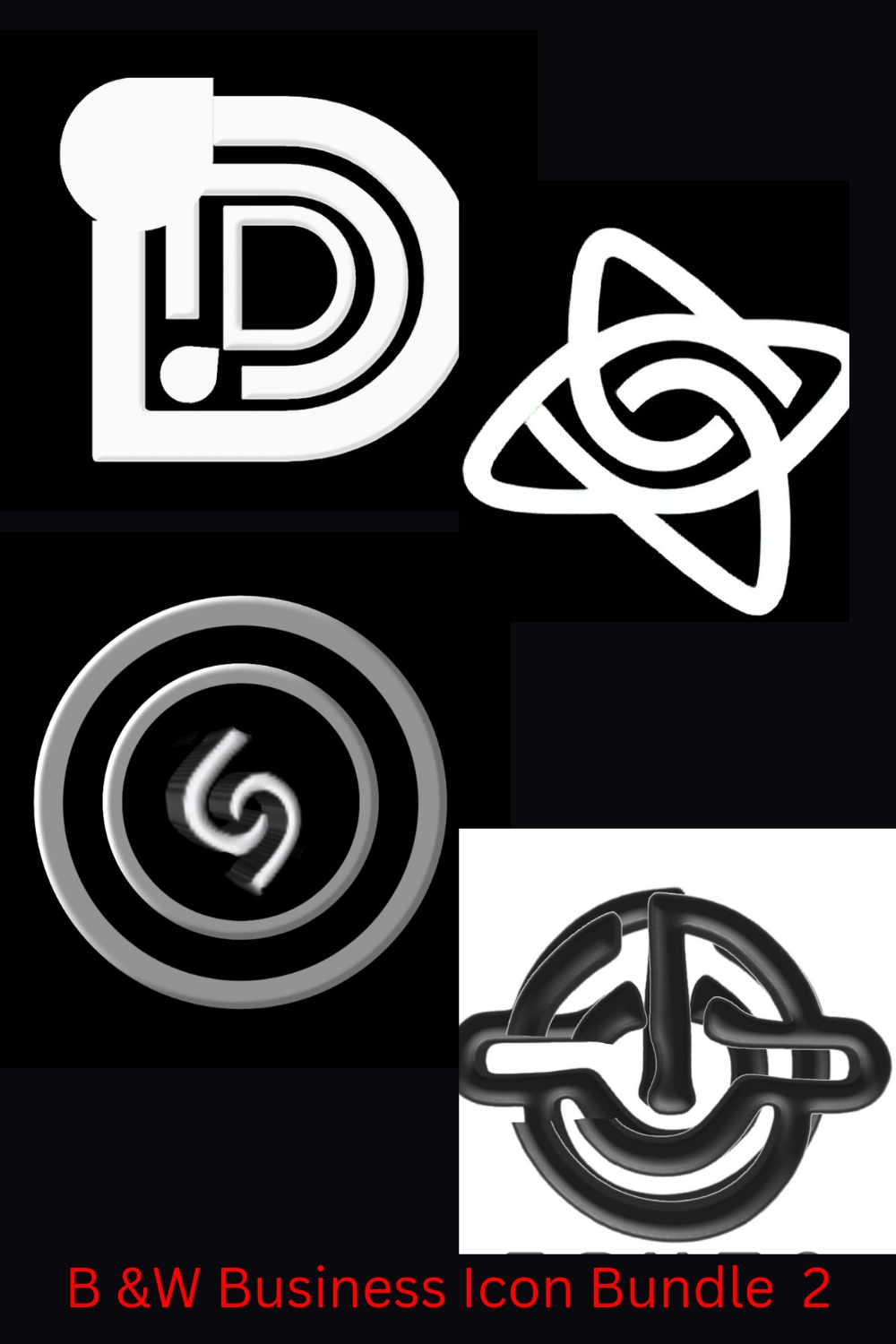 4 B&W BUSINESS LOGO BUNDLE 2 pinterest preview image.