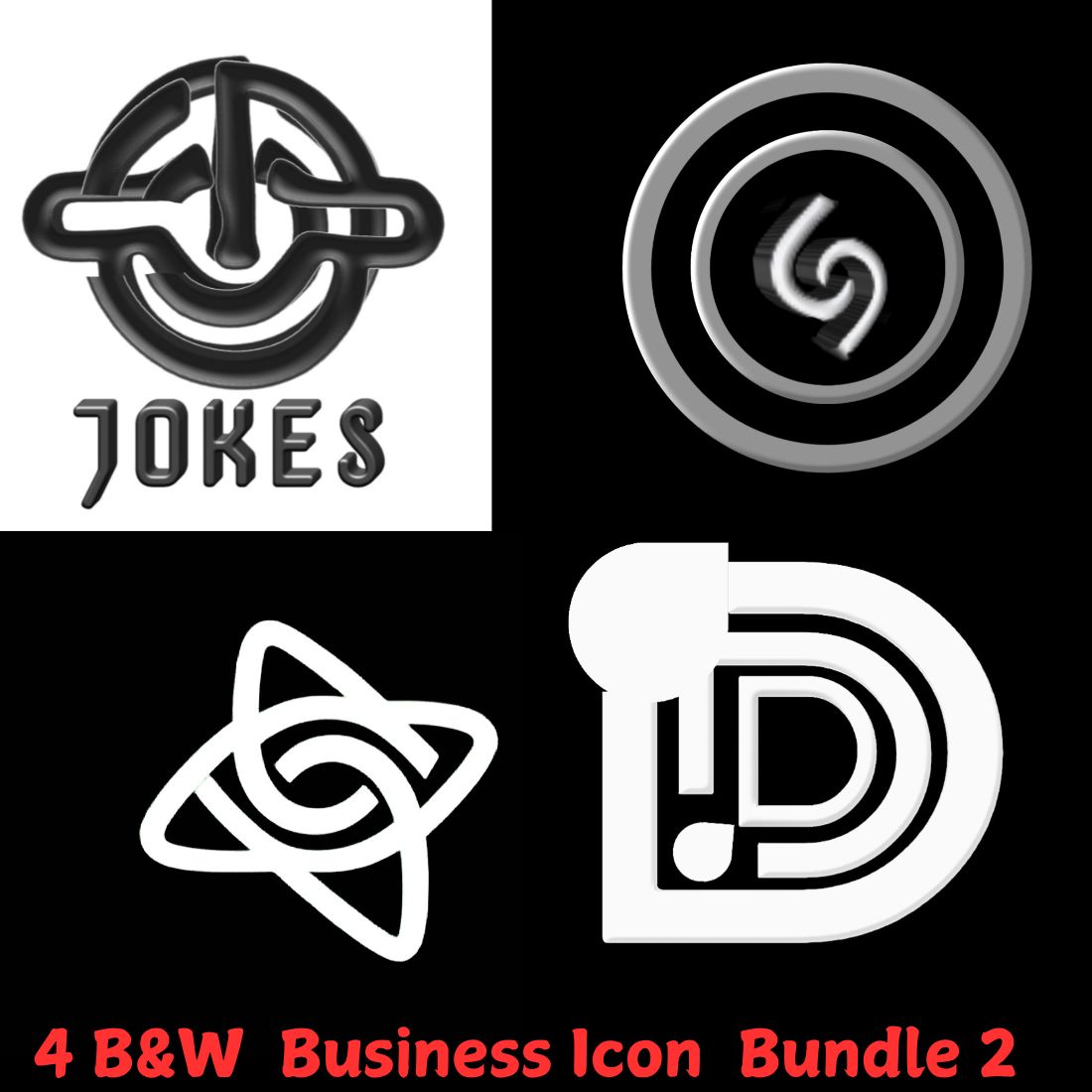 4 B&W BUSINESS LOGO BUNDLE 2 cover image.