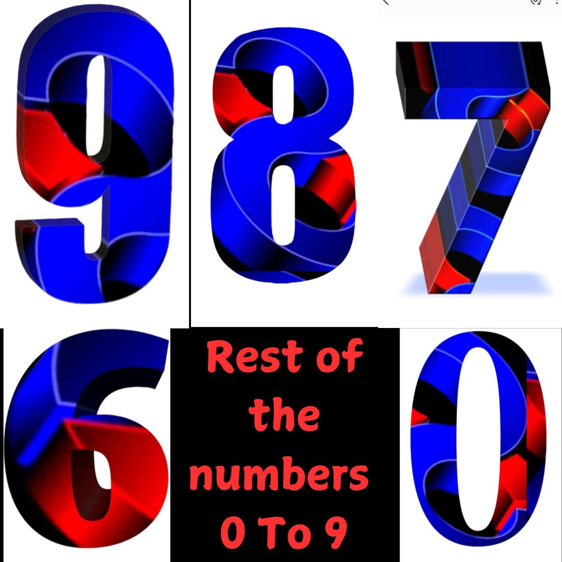 Rest of the numbers 0 to 9 cover image.