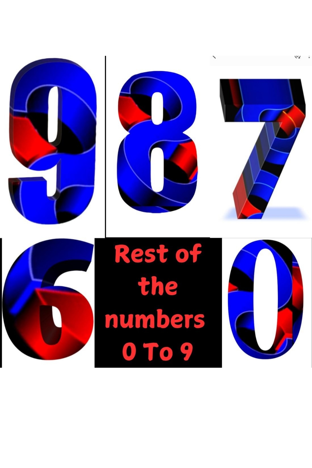 Rest of the numbers 0 to 9 pinterest preview image.