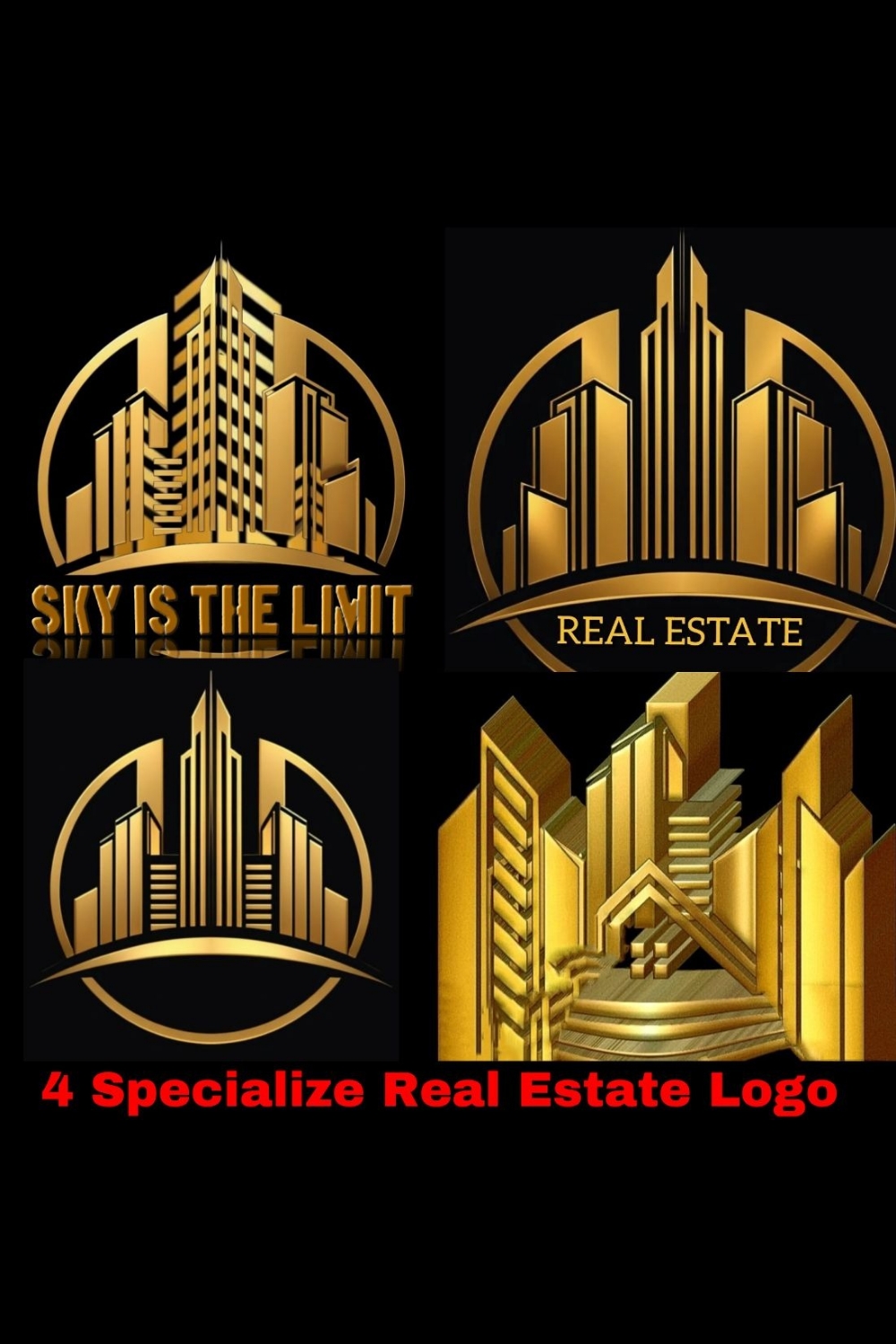 4 Specialize Real Estate Logo pinterest preview image.