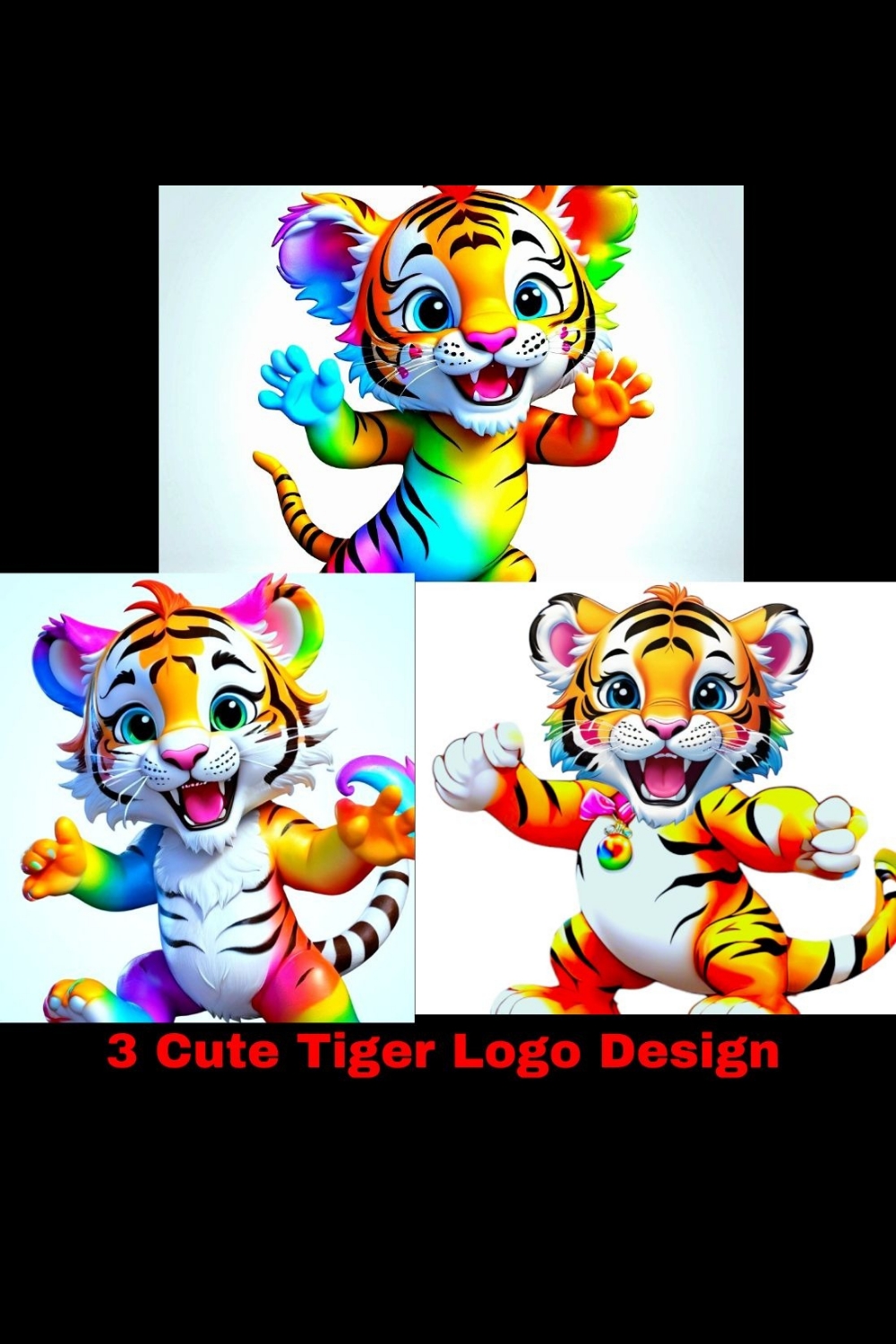 3 CUTE TIGER LOGO DESIGN (1) pinterest preview image.