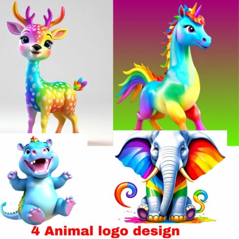 4 premium animal logo design cover image.