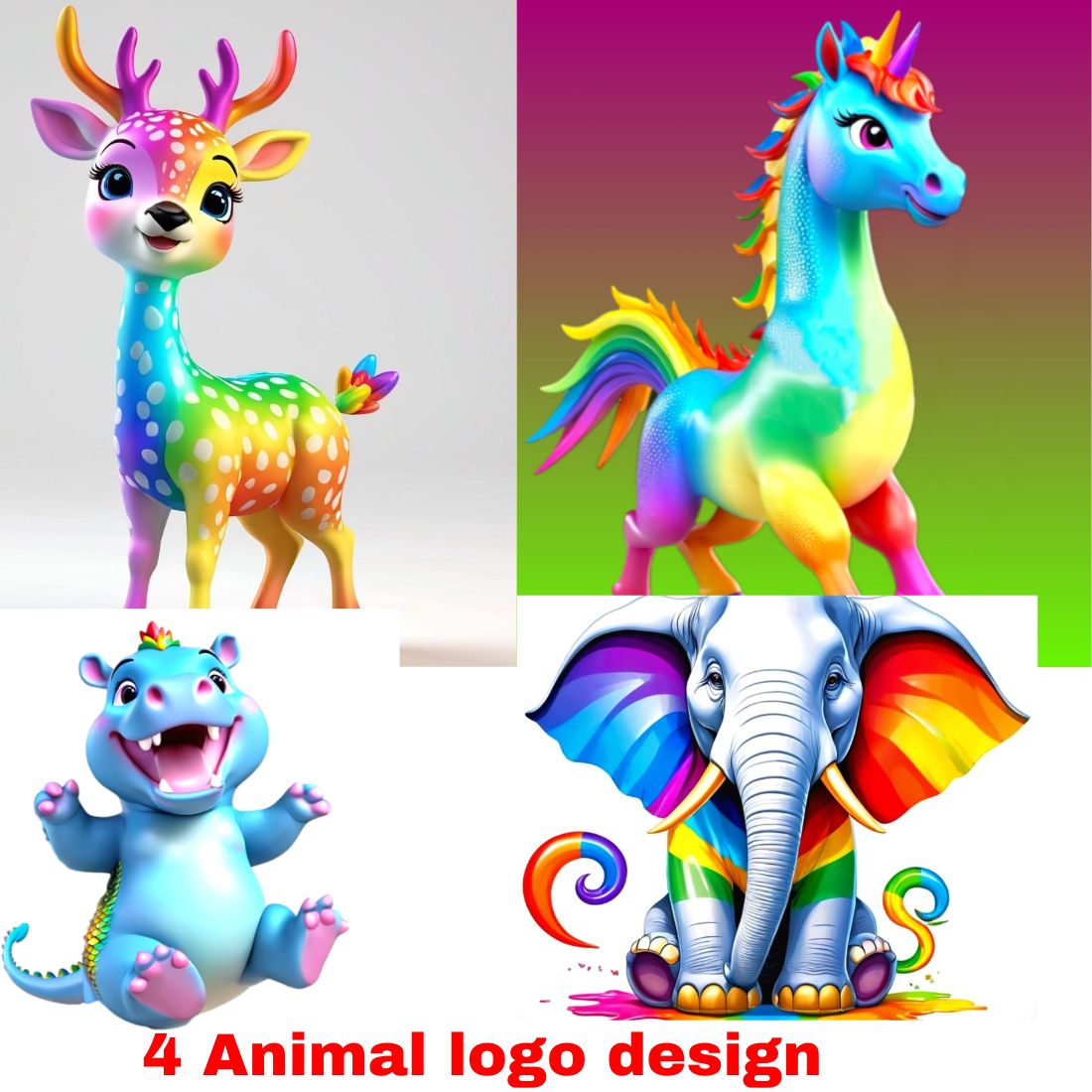 4 premium animal logo design cover image.