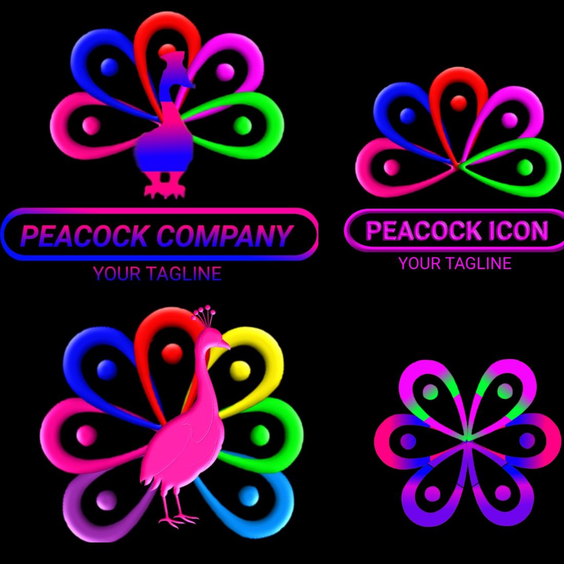 4 PEACOCK ICON BUSINESS LOGO preview image.