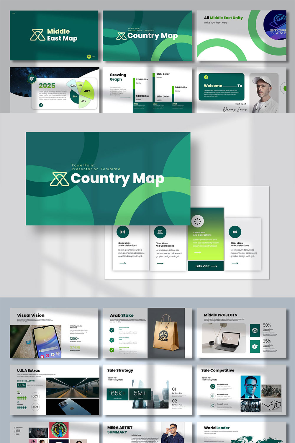 Middle East business development Template pinterest preview image.