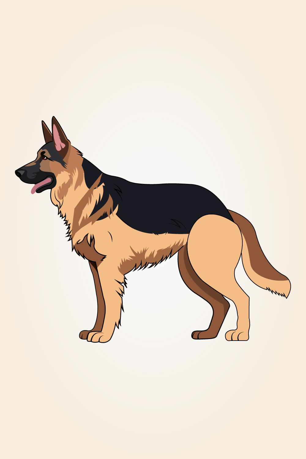 German Shepherd Dog Vector pinterest preview image.