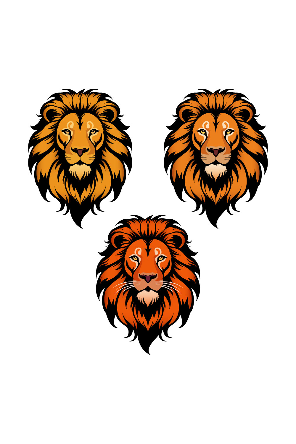 Lion Mascot Logo pinterest preview image.