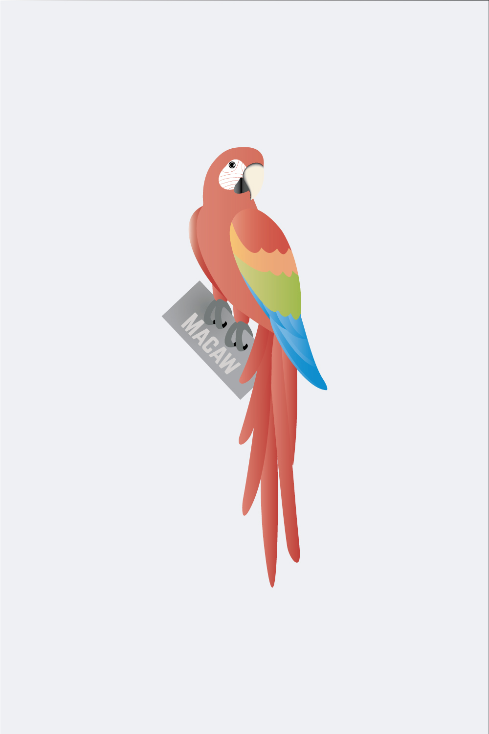 Macaw Parrot Vector pinterest preview image.