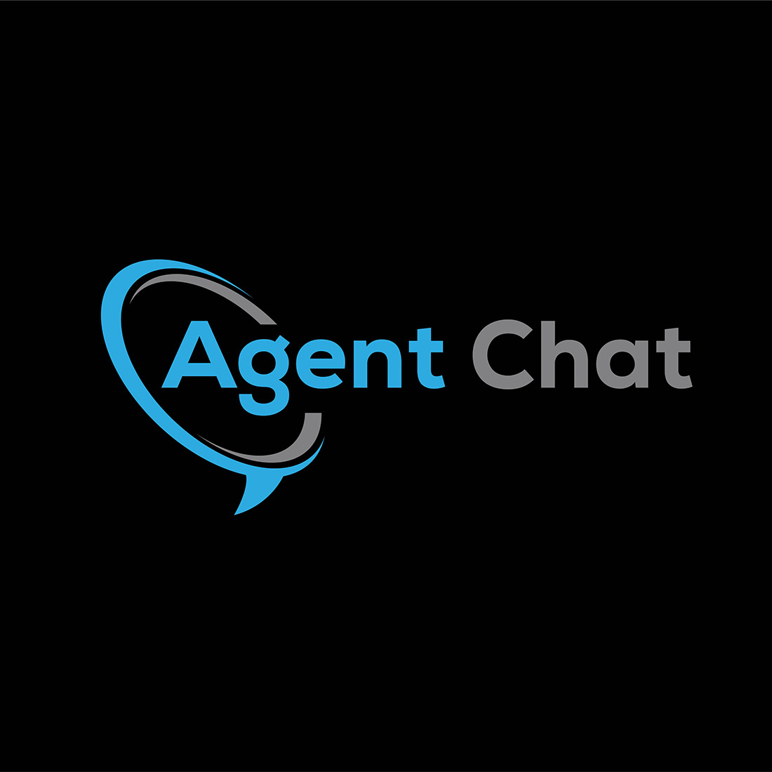 Agent Chat Logo or Icon Design Vector Image Template preview image.