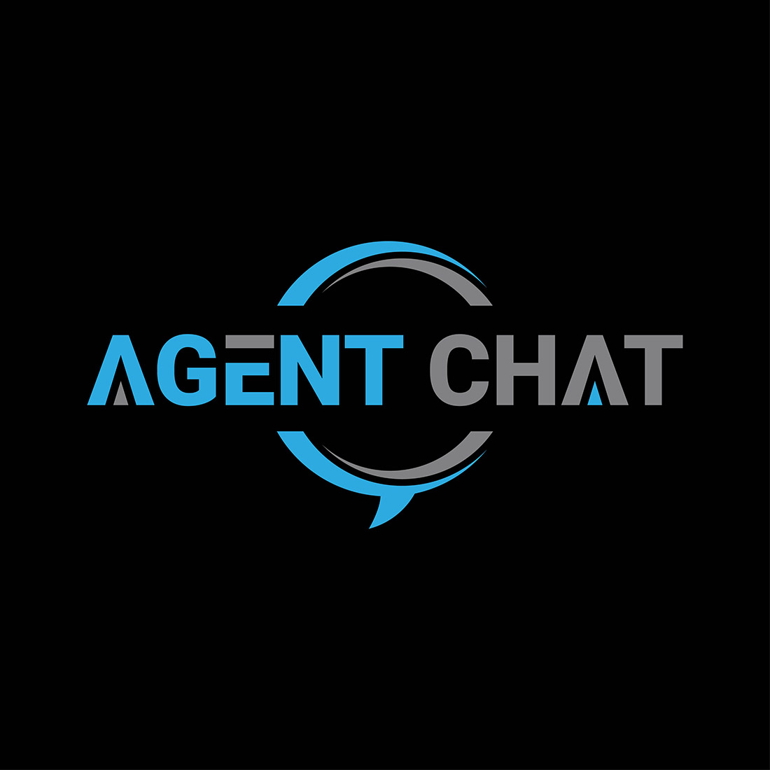 Agent Chat Logo or Icon Design Vector Image Template preview image.