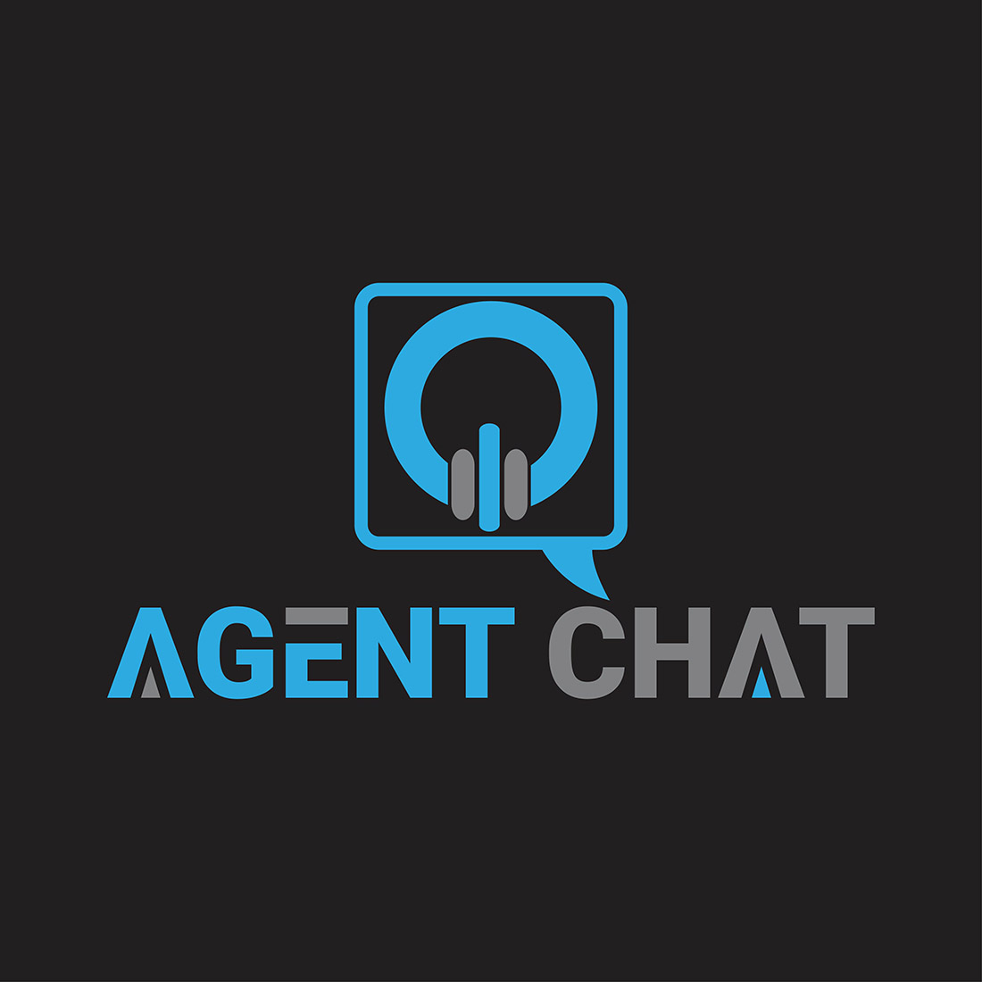 Agent Chat Logo or Icon Design Vector Image Template preview image.