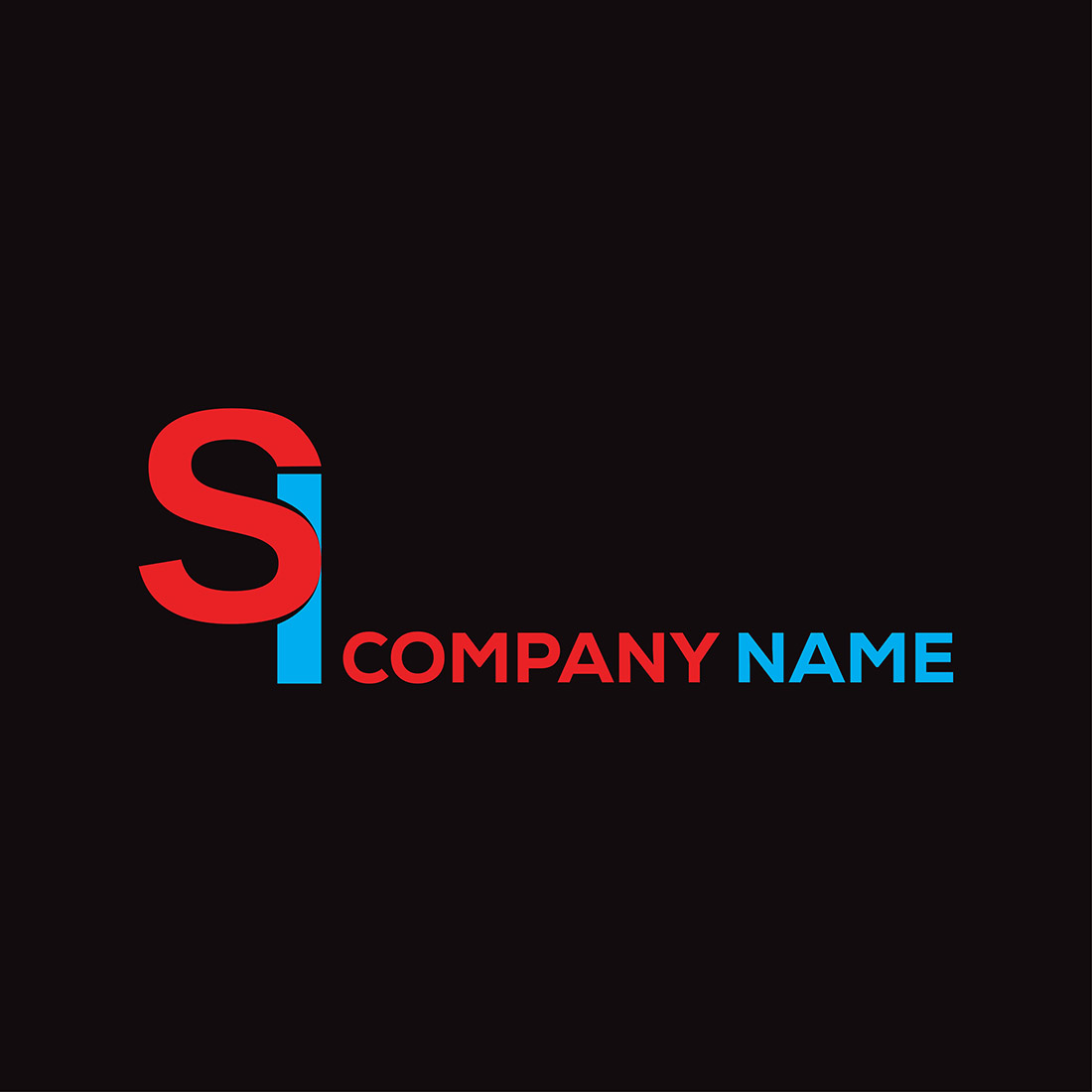 Initial Letter SI Logo or Icon Design Vector Image Template preview image.