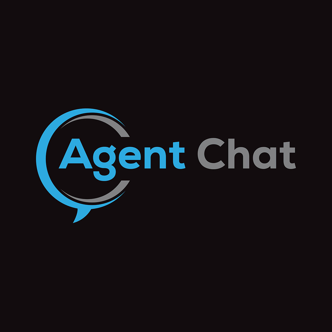 Agent Chat Logo or Icon Design Vector Image Template preview image.